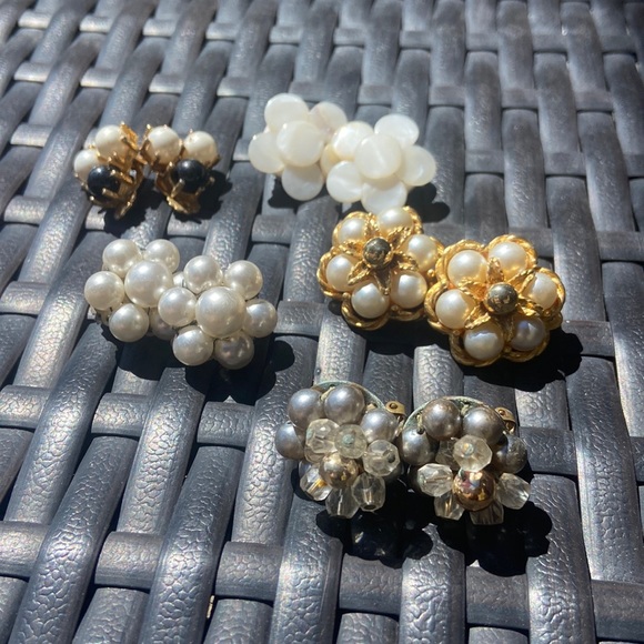 Vintage Jewelry - Vintage Clip on Earrings circa 1960’s 5 Sets